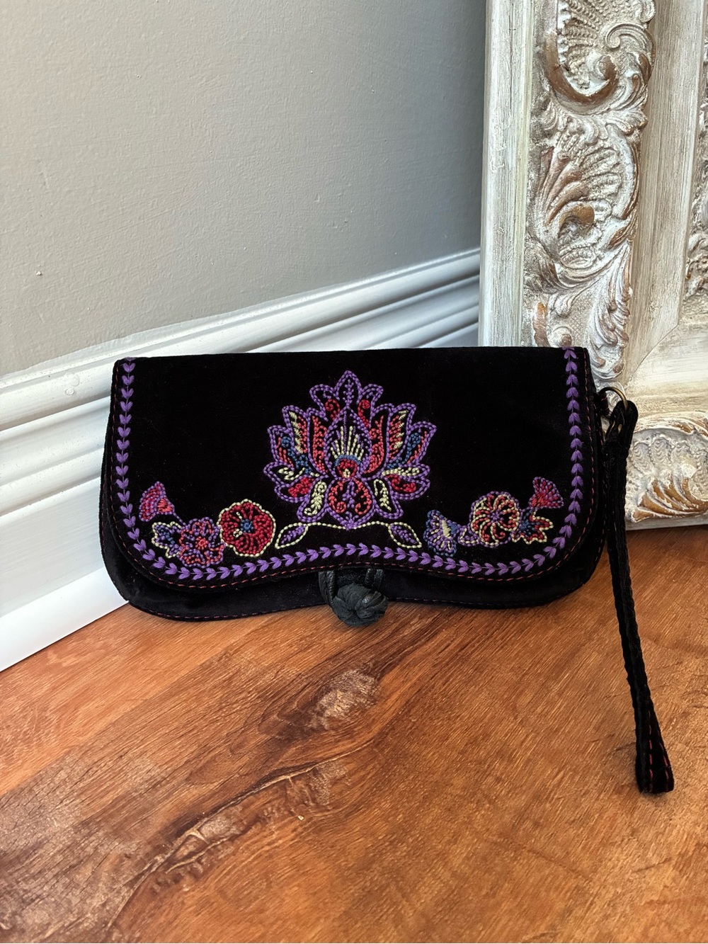 Lucky Brand Velvet Fold Over Clutch Wristlet